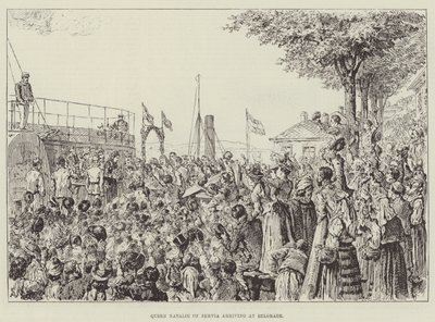 Queen Natalie of Serbia Arriving at Belgrade by Johann Nepomuk Schonberg